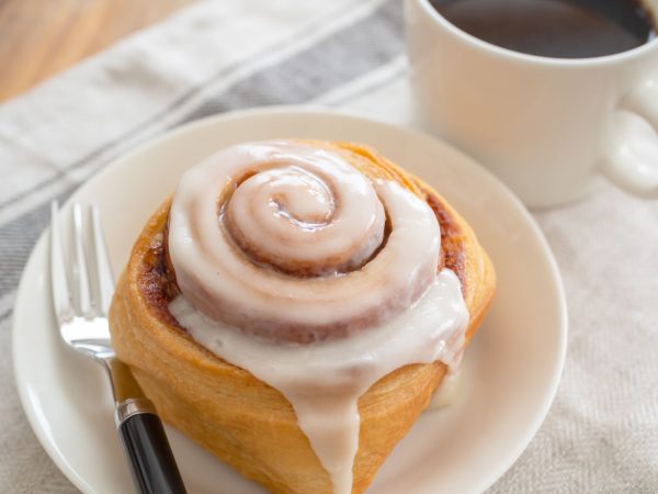 Cinnamon roll and coffee